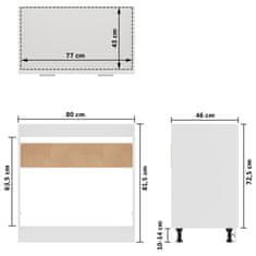 Vidaxl Spodnja omarica za umivalnik bela 80x46x81,5 cm iverna plošča