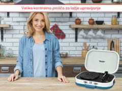 Trevi TT 1020 Sally prenosni gramofon, Bluetooth, belo-moder