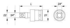 YATO  3/4" udarni adapter artikulirano CrMo