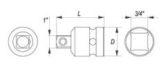 YATO  Adapterski adapter 3/4" - 1" šok CrMo