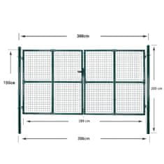 Vidaxl Dvojna ograjna vrata prašno barvano jeklo