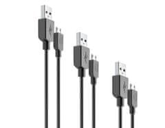 CellularLine Mulltipack USB-A v MicroUSB kabli, 3 kosi