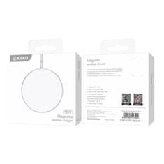 Kaku magnetni brezžični polnilnik za iPhone 12, MagSafe, 15W, USB-C, bela