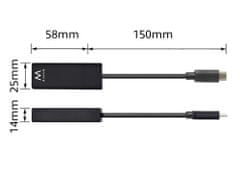 Ewent EW9828 USB-C v RJ45 Ethernet adapter, črn