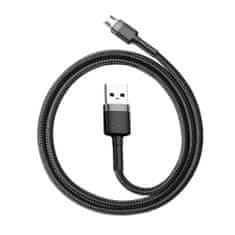 BASEUS Trajen fleksibilen kabel USB microUSB QC3.0 2,4A 0,5 m črno-siv