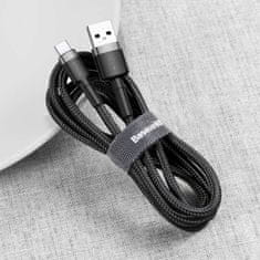 PRO Vzdržljiv fleksibilen kabel USB-C QC3.0 2A 2M črne/sive barve