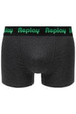 Replay Bokser spodnjice Boxer Style 5 Jacquard Logo 2Pcs Box - Black/D G Mel/Gre S