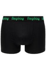 Replay Bokser spodnjice Boxer Style 5 Jacquard Logo 2Pcs Box - Black/D G Mel/Gre S