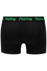 Replay Bokser spodnjice Boxer Style 5 Jacquard Logo 2Pcs Box - Black/D G Mel/Gre S