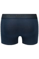 Replay Bokser spodnjice Boxer Style 6 Cuff Logo&Contrast Piping 2Pcs Box - Dark Blue/Bordeaux S