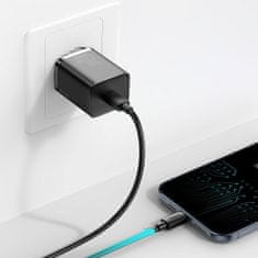 BASEUS Super Si Quick polnilnik 1C 20W PD + USB-C / Lightning kabel, črna