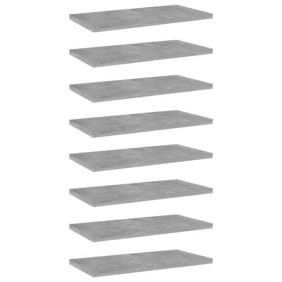 Vidaxl Dodatne police za omaro 8 kosov betonsko sive 40x20x1,5 cm
