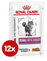 Royal Canin Veterinary Diet Cat Renal Chicken Pouch veterinarska dieta za mačke z obolenjem ledvic, 12x 85 g