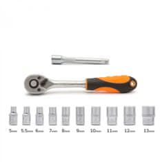 Handy 12 delni set nasadnih ključev 5-13mm z dvosmerno ragljo 1/4" in podaljškom