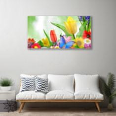 tulup.si Slika na akrilnem steklu Butterfly flowers narava 100x50 cm 4 obešalnika