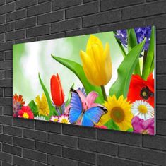 tulup.si Slika na akrilnem steklu Butterfly flowers narava 100x50 cm 4 obešalnika