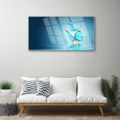 tulup.si Slika na akrilnem steklu Metulji blue water art 120x60 cm 4 obešalnika