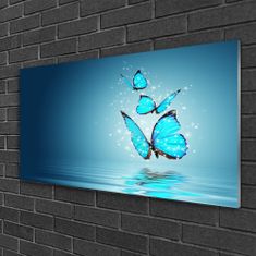 tulup.si Slika na akrilnem steklu Metulji blue water art 120x60 cm 4 obešalnika