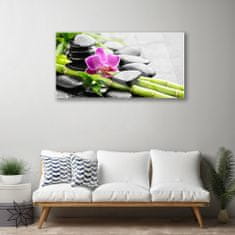 tulup.si Slika na akrilnem steklu Flower bamboo stones art 120x60 cm 2 obešalnika