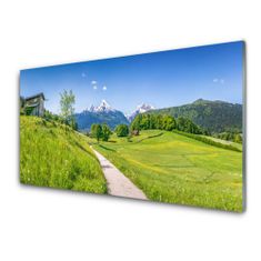 tulup.si Slika na akrilnem steklu Mountain travnik dolina pot 100x50 cm 2 obešalnika