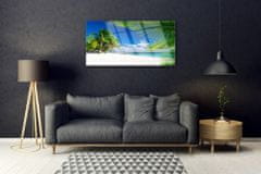 tulup.si Slika na akrilnem steklu Tropical beach s pogledom na morje 120x60 cm 4 obešalnika