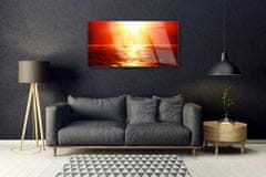 tulup.si Slika na akrilnem steklu Sunset sea wave 100x50 cm 2 obešalnika