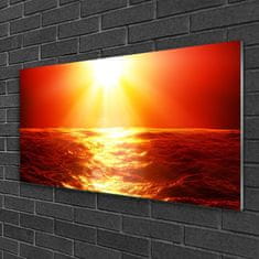 tulup.si Slika na akrilnem steklu Sunset sea wave 100x50 cm 2 obešalnika