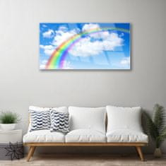 tulup.si Slika na akrilnem steklu Rainbow sky oblaki narava 100x50 cm 4 obešalnika