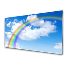 tulup.si Slika na akrilnem steklu Rainbow sky oblaki narava 125x50 cm 2 obešalnika