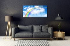 tulup.si Slika na akrilnem steklu Rainbow sky oblaki narava 100x50 cm 4 obešalnika