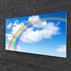 tulup.si Slika na akrilnem steklu Rainbow sky oblaki narava 100x50 cm 4 obešalnika