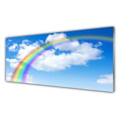 tulup.si Slika na akrilnem steklu Rainbow sky oblaki narava 125x50 cm 2 obešalnika