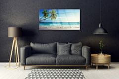 tulup.si Slika na akrilnem steklu Seaside palm beach landscape 120x60 cm 4 obešalnika