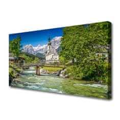 tulup.si Slika na platnu Cerkev bridge lake nature 100x50 cm