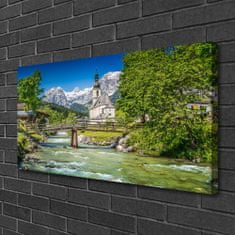 tulup.si Slika na platnu Cerkev bridge lake nature 100x50 cm