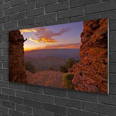 tulup.si Slika na akrilnem steklu Oblaki sky landscape rock 125x50 cm 2 obešalnika