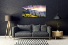 tulup.si Slika na steklu Sun mountain forest landscape 100x50 cm 2 obešalnika