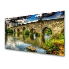 tulup.si Slika na akrilnem steklu Arhitektura river bridge 140x70 cm 2 obešalnika