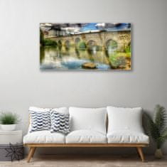 tulup.si Slika na akrilnem steklu Arhitektura river bridge 100x50 cm 4 obešalnika