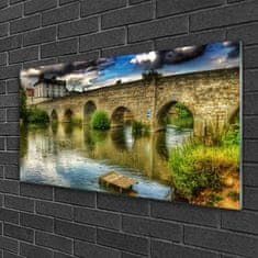 tulup.si Slika na akrilnem steklu Arhitektura river bridge 100x50 cm 4 obešalnika