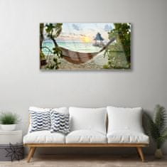 tulup.si Slika na akrilnem steklu Viseča mreža beach sea landscape 120x60 cm 2 obešalnika