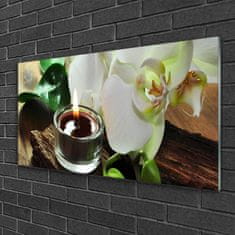 tulup.si Slika na akrilnem steklu Orchid sveča spa 100x50 cm 2 obešalnika