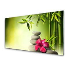 tulup.si Slika na akrilnem steklu Flower bamboo zen kamni 100x50 cm 4 obešalnika