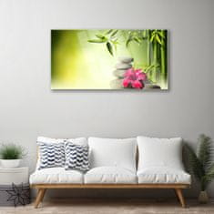 tulup.si Slika na akrilnem steklu Flower bamboo zen kamni 100x50 cm 4 obešalnika