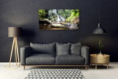 tulup.si Slika na akrilnem steklu Forest stream slap narava 100x50 cm 2 obešalnika