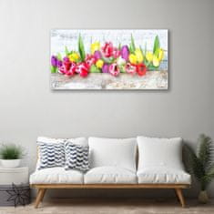 tulup.si Slika na akrilnem steklu Tulipani rože narava 120x60 cm 4 obešalnika