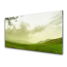 tulup.si Slika na akrilnem steklu Narava green meadow view 100x50 cm 4 obešalnika