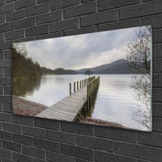 tulup.si Slika na akrilnem steklu Arhitektura bridge lake 120x60 cm 2 obešalnika