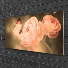 tulup.si Slika na akrilnem steklu Butterfly roses narava 100x50 cm 4 obešalnika