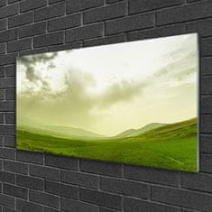 tulup.si Slika na akrilnem steklu Narava green meadow view 100x50 cm 4 obešalnika